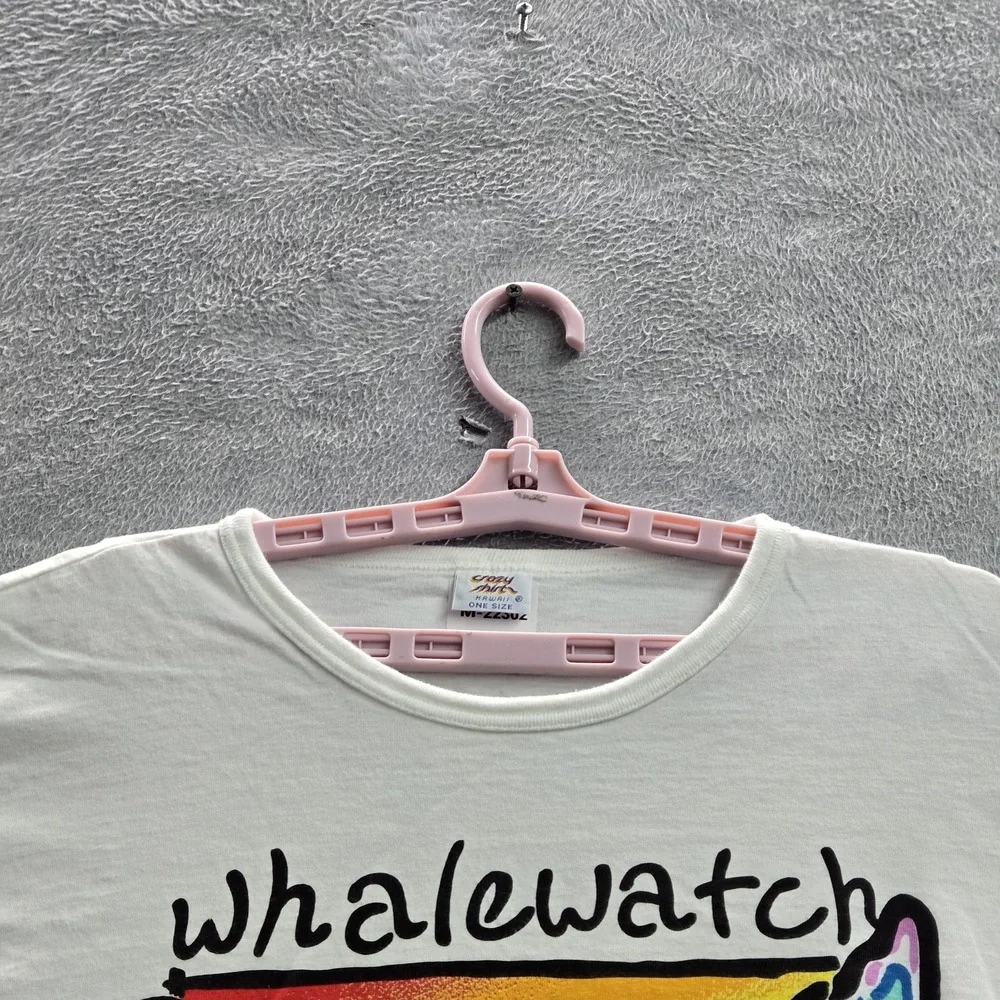 VINTAGE Crazy Shirts Women Shirt OS Single Stitch Whale Watch Maui 90s USA